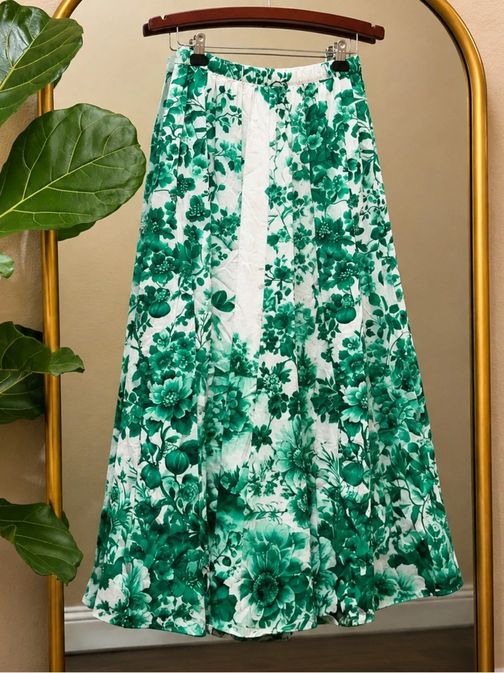 Maeve by Anthropologie The Jacie Poplin Printed Midi Skirt Size XS